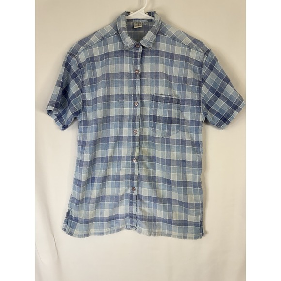 Christine Parker Tops - Christine Parker Blue Plaid ButtonDown Shirt Size M UGC Short Sleeve Lightweight